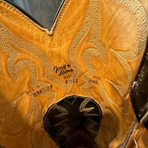 Tony Lama Exotic Genuine Lizard Cowboy Boots Men’s Size 8.5 B - Picture 5 of 13